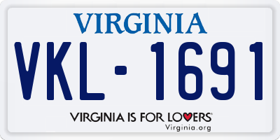 VA license plate VKL1691