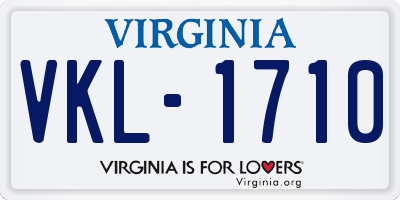 VA license plate VKL1710