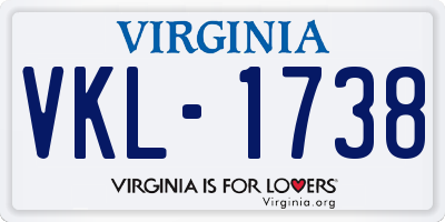 VA license plate VKL1738