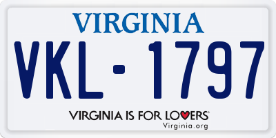 VA license plate VKL1797
