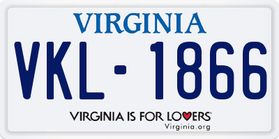 VA license plate VKL1866