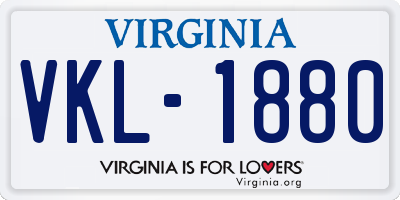 VA license plate VKL1880