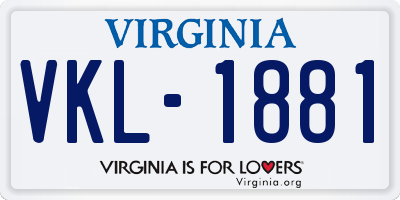 VA license plate VKL1881