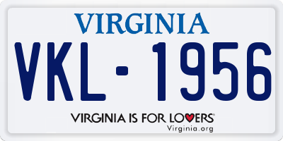 VA license plate VKL1956