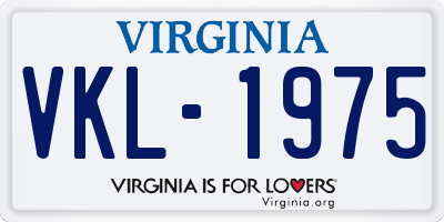 VA license plate VKL1975