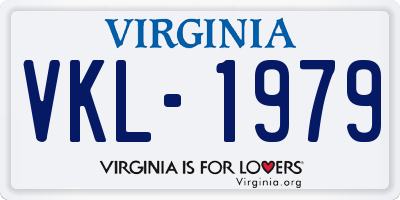 VA license plate VKL1979