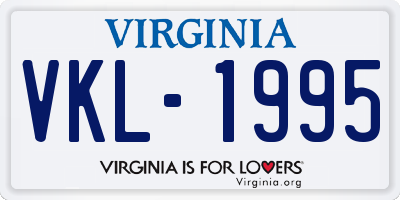 VA license plate VKL1995