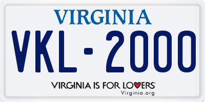 VA license plate VKL2000