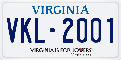 VA license plate VKL2001