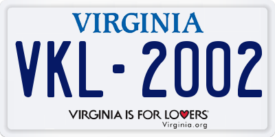 VA license plate VKL2002