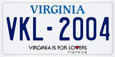 VA license plate VKL2004