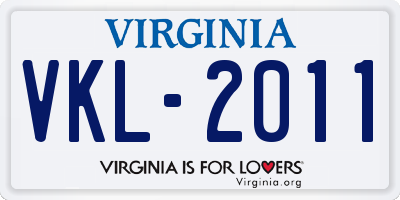 VA license plate VKL2011