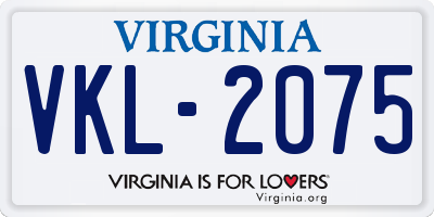 VA license plate VKL2075