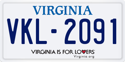 VA license plate VKL2091