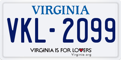 VA license plate VKL2099