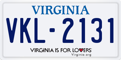VA license plate VKL2131
