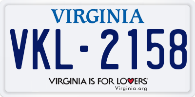 VA license plate VKL2158