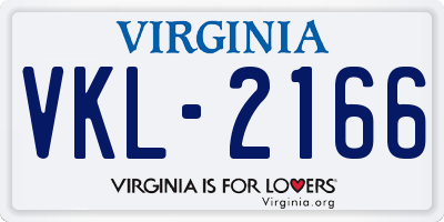 VA license plate VKL2166