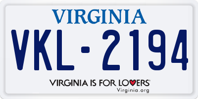 VA license plate VKL2194