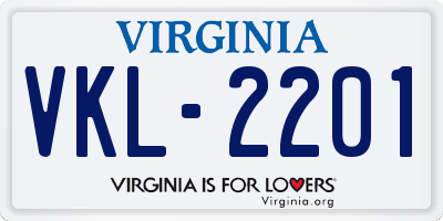 VA license plate VKL2201