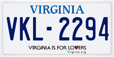 VA license plate VKL2294