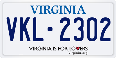 VA license plate VKL2302