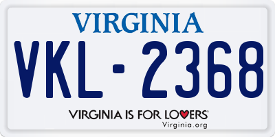 VA license plate VKL2368