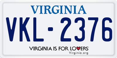 VA license plate VKL2376