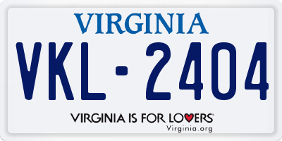 VA license plate VKL2404