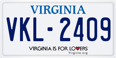 VA license plate VKL2409