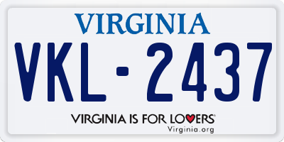 VA license plate VKL2437