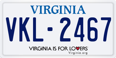 VA license plate VKL2467