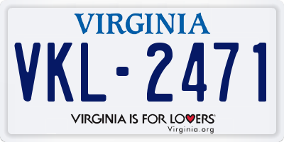 VA license plate VKL2471