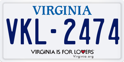 VA license plate VKL2474