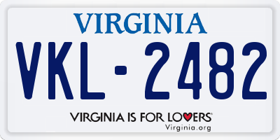 VA license plate VKL2482