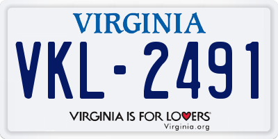 VA license plate VKL2491