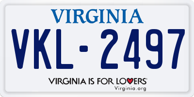 VA license plate VKL2497