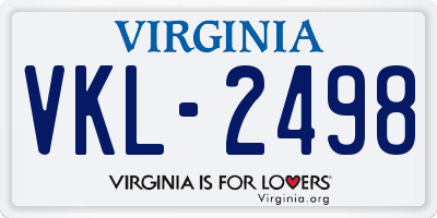 VA license plate VKL2498