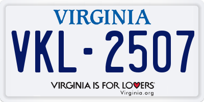 VA license plate VKL2507