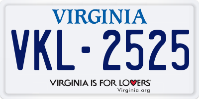 VA license plate VKL2525