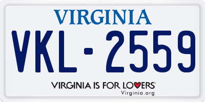 VA license plate VKL2559