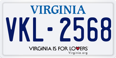 VA license plate VKL2568