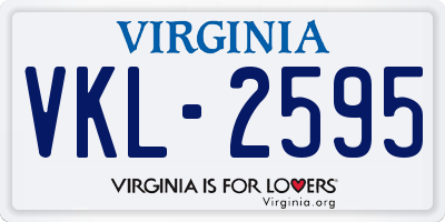 VA license plate VKL2595