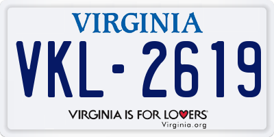 VA license plate VKL2619