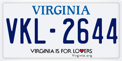 VA license plate VKL2644