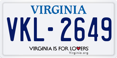 VA license plate VKL2649