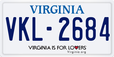 VA license plate VKL2684