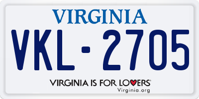 VA license plate VKL2705