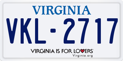 VA license plate VKL2717
