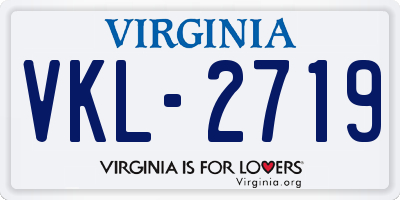 VA license plate VKL2719